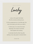 Lucky Word of Intention Framed print 13x18 cm / 5x7″ White frame Linen paper