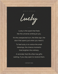 Lucky Word of Intention Framed print 13x18 cm / 5x7″ Wood frame Carbon paper