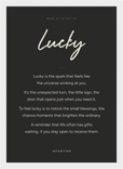 Lucky Word of Intention Framed print 21x29.7 cm / 8x12" White frame Carbon paper