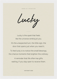 Lucky Word of Intention Framed print 21x29.7 cm / 8x12" White frame Linen paper