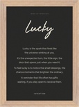 Lucky Word of Intention Framed print 21x29.7 cm / 8x12" Wood frame Carbon paper