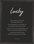 Lucky Word of Intention Framed print 30x40 cm / 12x16″ Black frame Carbon paper