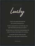 Lucky Word of Intention Framed print 30x40 cm / 12x16″ Black frame Carbon paper
