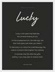 Lucky Word of Intention Framed print 30x40 cm / 12x16″ White frame Carbon paper