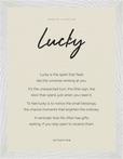 Lucky Word of Intention Framed print 30x40 cm / 12x16″ White frame Linen paper