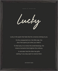 Lucky Word of Intention Framed print 40x50 cm / 16x20″ Black frame Carbon paper