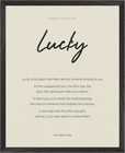 Lucky Word of Intention Framed print 40x50 cm / 16x20″ Black frame Linen paper