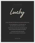 Lucky Word of Intention Framed print 40x50 cm / 16x20″ White frame Carbon paper
