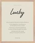 Lucky Word of Intention Framed print 40x50 cm / 16x20″ Wood frame Linen paper