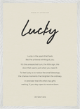 Lucky Word of Intention Framed print 50x70 cm / 20x28″ White frame Linen paper