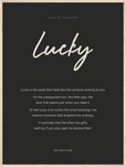 Lucky Word of Intention Framed print 60x80 cm / 24x32″ Wood frame Carbon paper