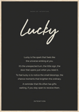 Lucky Word of Intention Framed print 70x100 cm / 28x40″ Wood frame Carbon paper