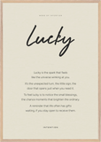 Lucky Word of Intention Framed print 70x100 cm / 28x40″ Wood frame Linen paper