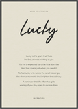 Lucky Word of Intention Framed print A1 (59.4 x 84.1  cm) Black frame Linen paper