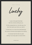 Lucky Word of Intention Framed print A3 (29.7 x 42  cm) Black frame Linen paper