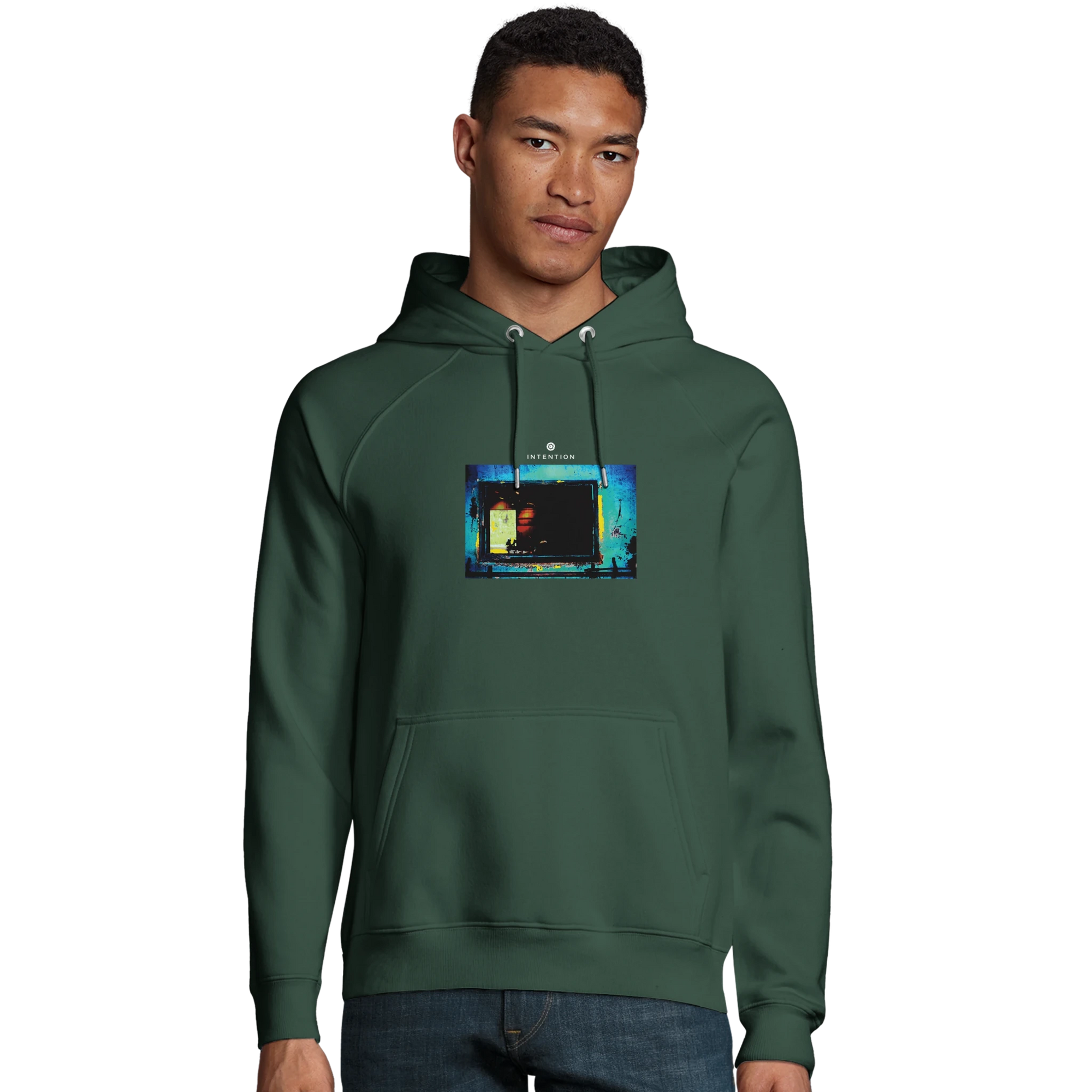 Marvelous - "Web of Colors" Hoodie Bottle Green XS 3