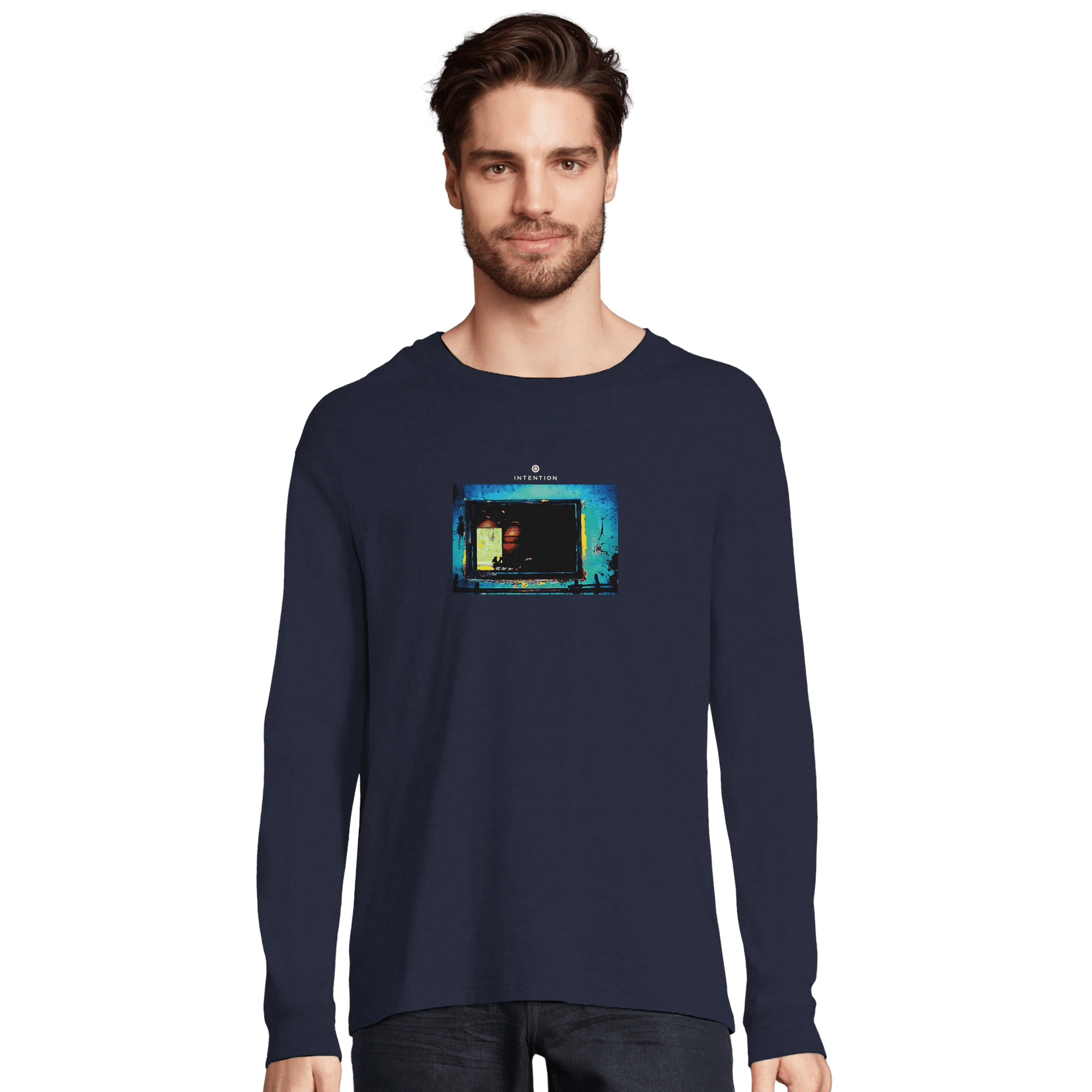 Marvelous - "Web of Colors" Long sleeve French Navy XS 3