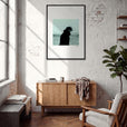 Misty Mind Framed print 70x100 cm / 28x40″ Black frame in interior