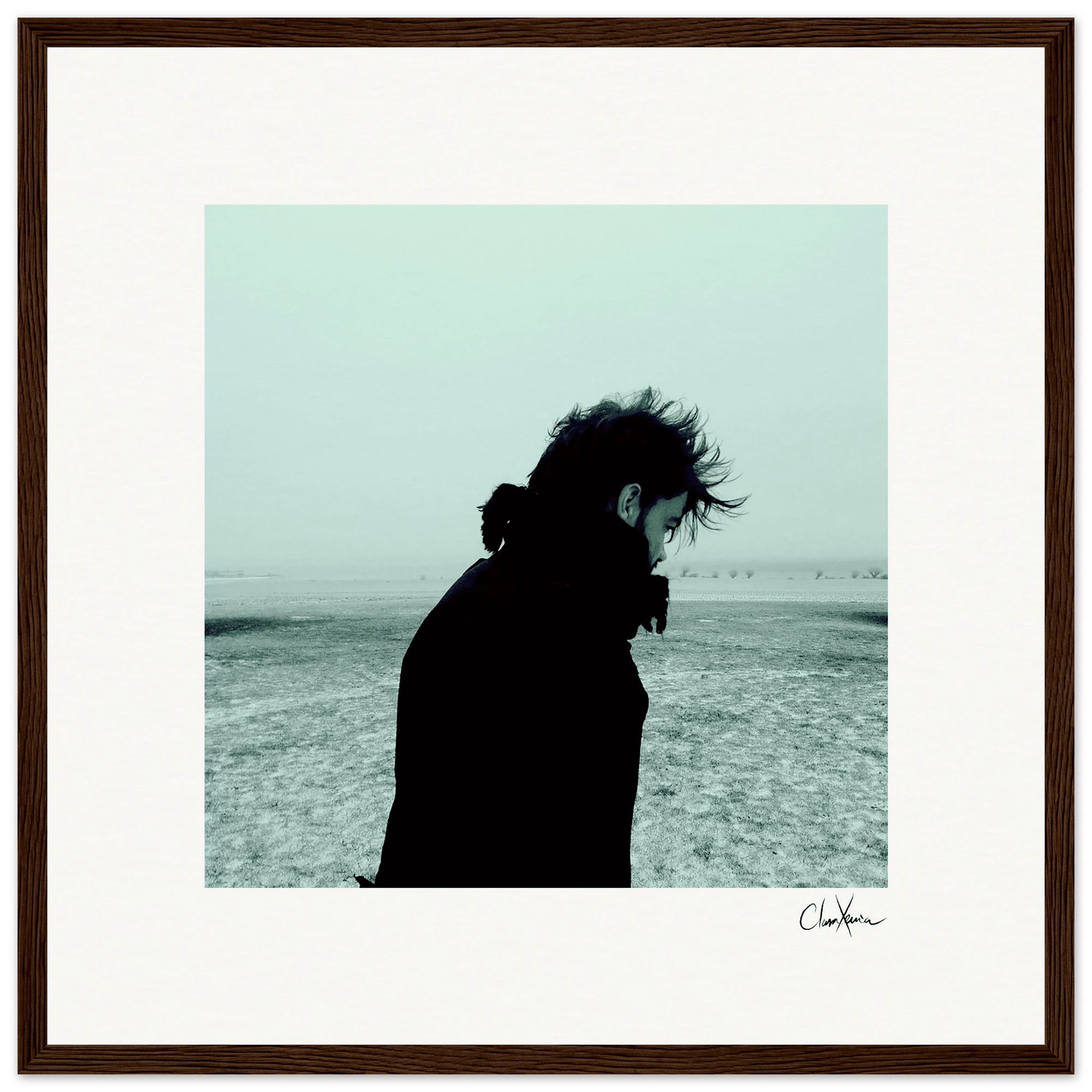 Misty Mind Framed print 40x40 cm / 16x16″ Dark wood frame 68