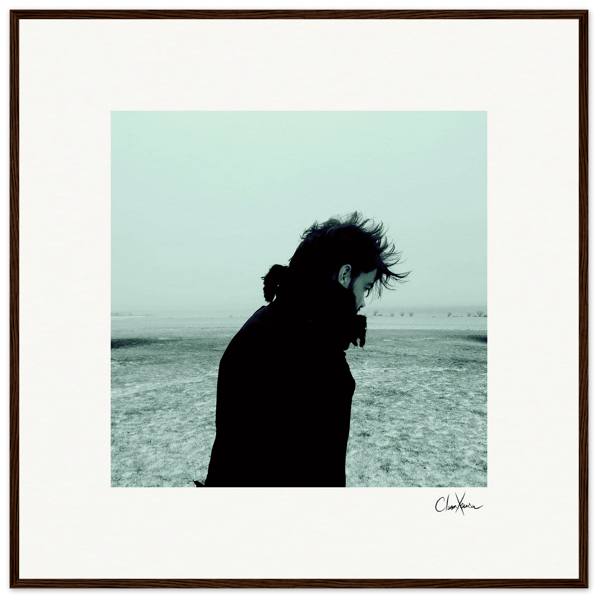 Misty Mind Framed print 70x70 cm / 28x28″ Dark wood frame 72