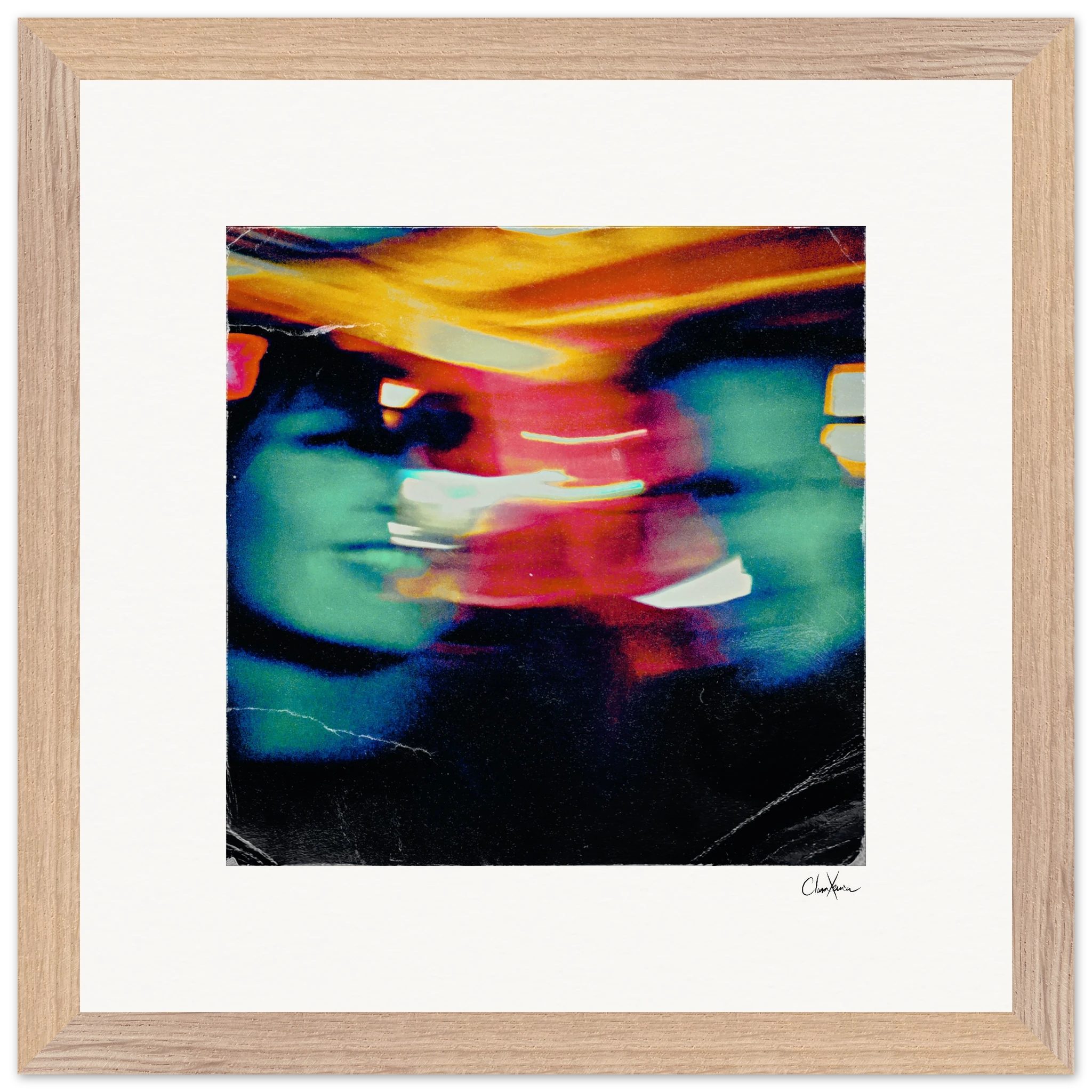 Moving Smiles Framed print 30x30 cm / 12x12″ Wood frame