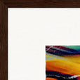 Moving Smiles Framed print 40x40 cm / 16x16″ Dark wood frame corner detail