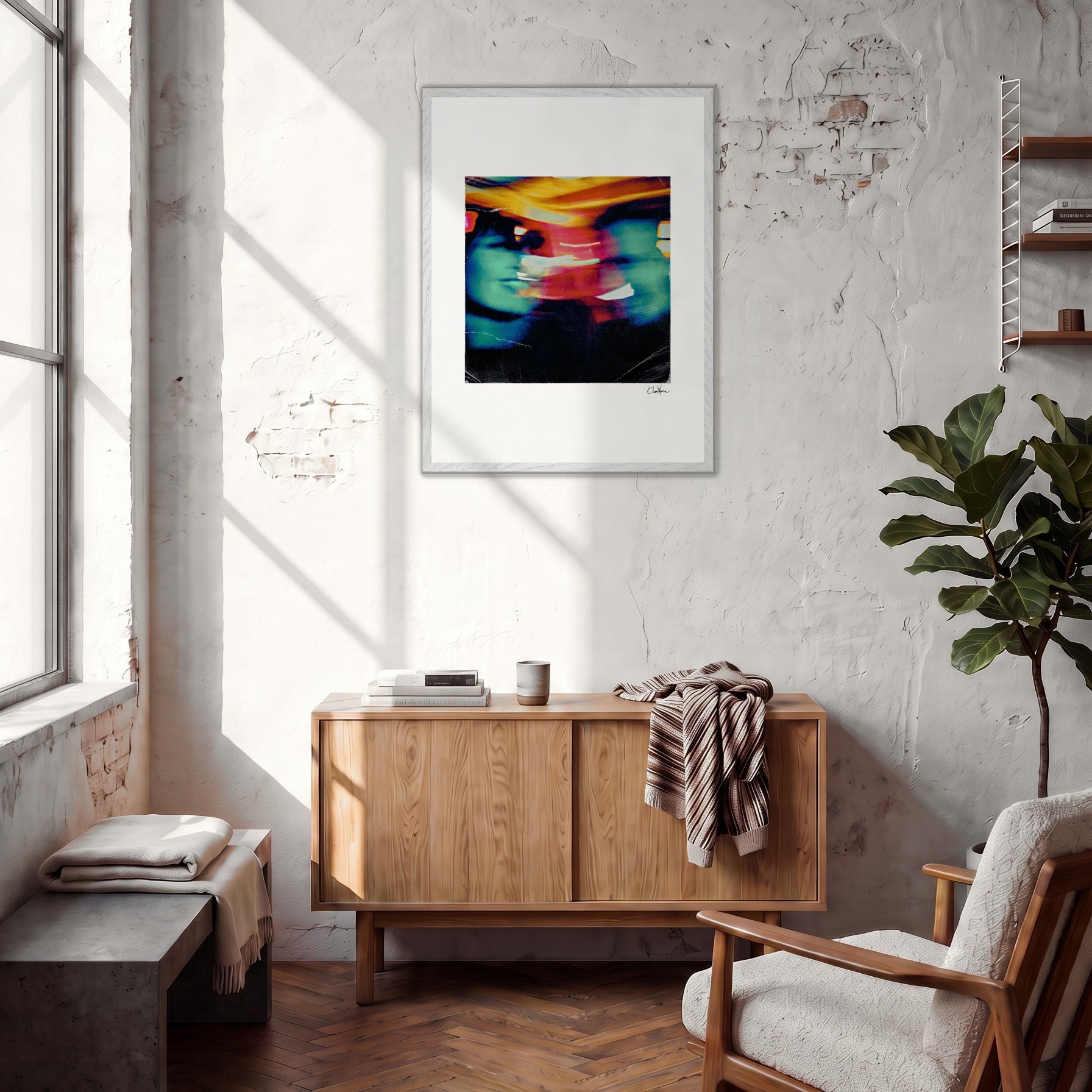 Moving Smiles Framed print 60x80 cm / 24x32″ White frame in interior