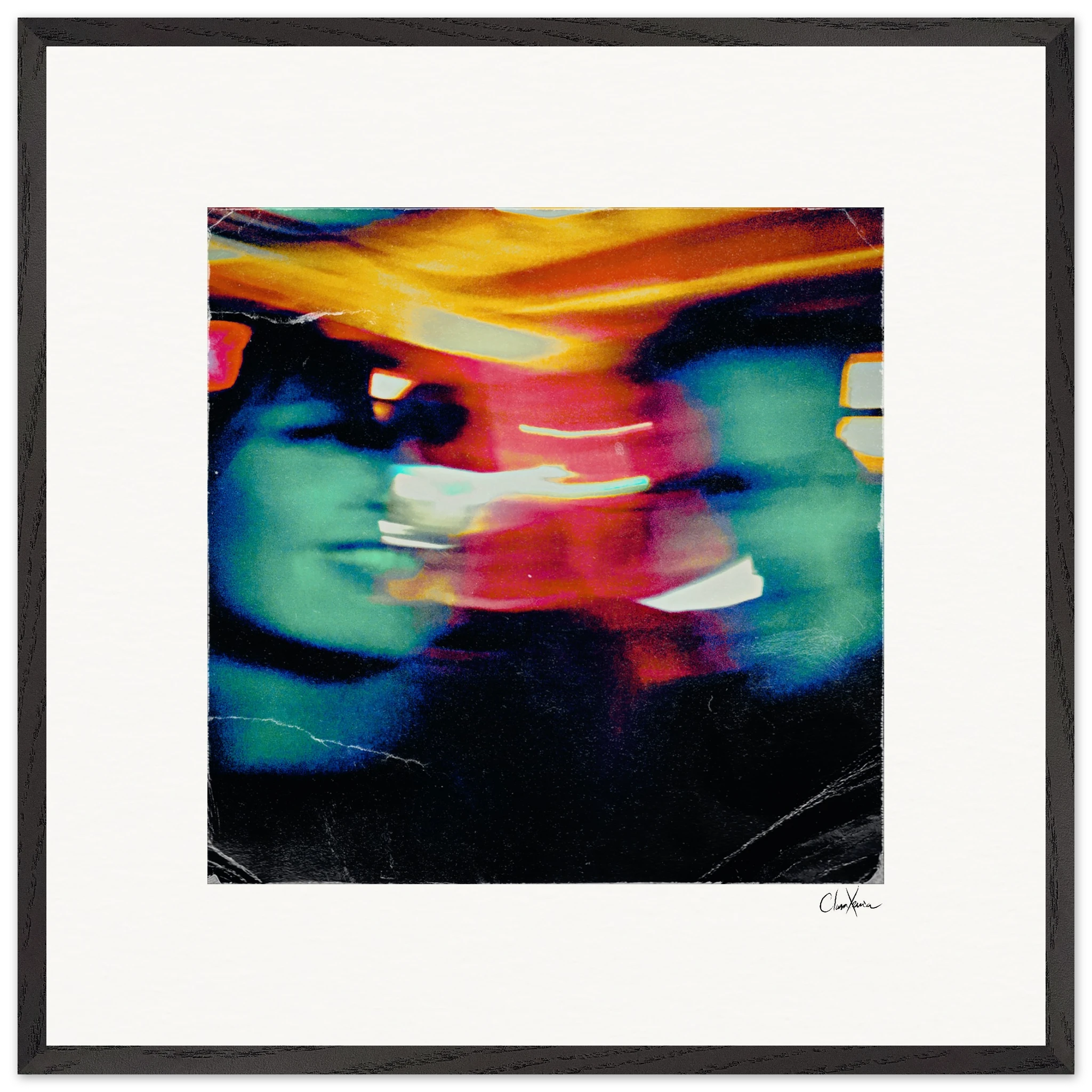 Moving Smiles Framed print 70x70 cm / 28x28″ Black frame