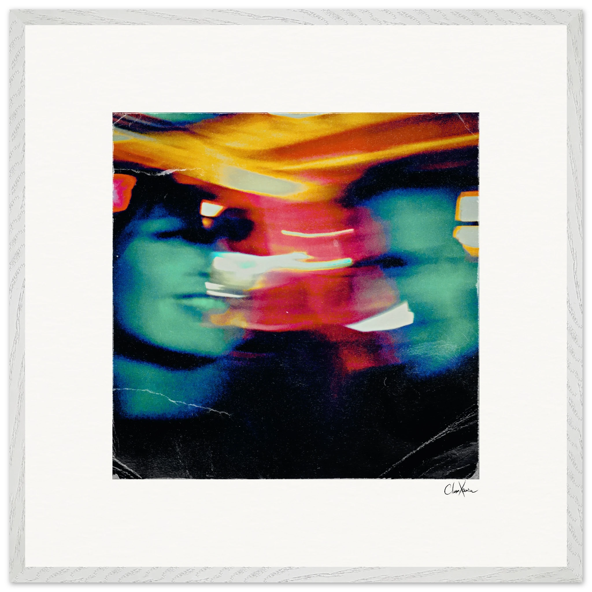 Moving Smiles Framed print 70x70 cm / 28x28″ White frame
