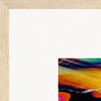 Moving Smiles Framed print 70x70 cm / 28x28″ Wood frame corner detail