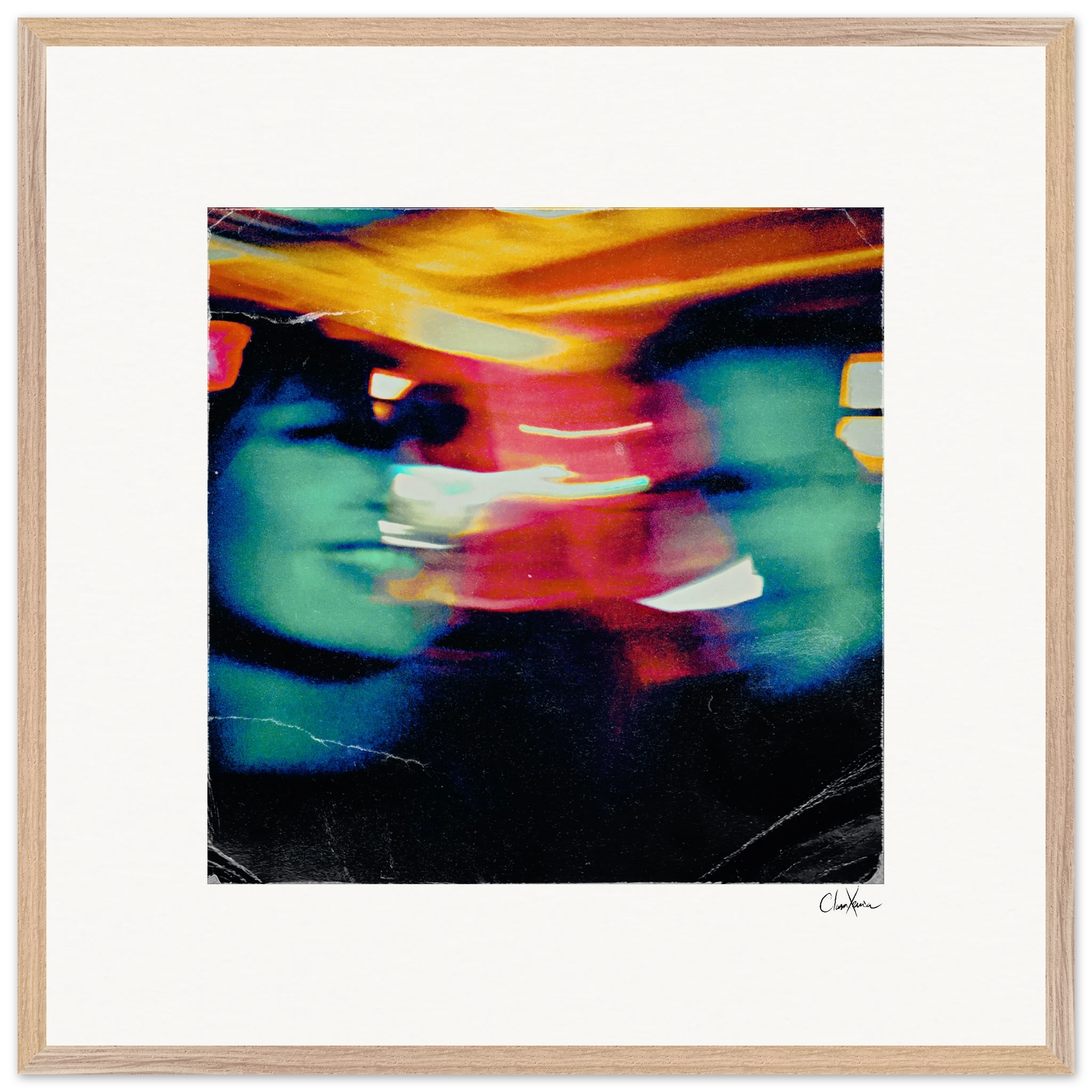 Moving Smiles Framed print 70x70 cm / 28x28″ Wood frame