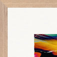 Moving Smiles Framed print 70x70 cm / 28x28″ Wood frame corner detail