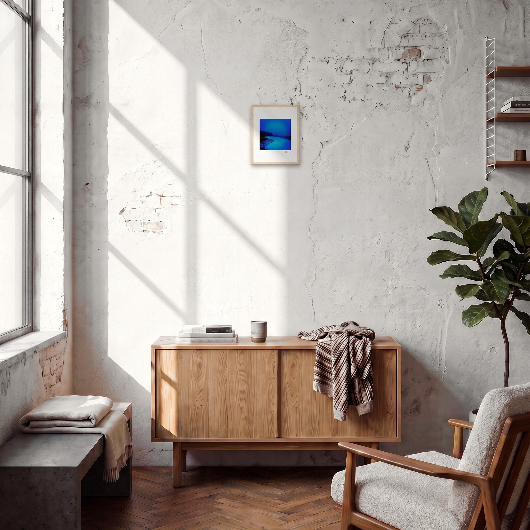 Nocturne Velvet Framed print 20x25 cm / 8x10″ Wood frame in interior