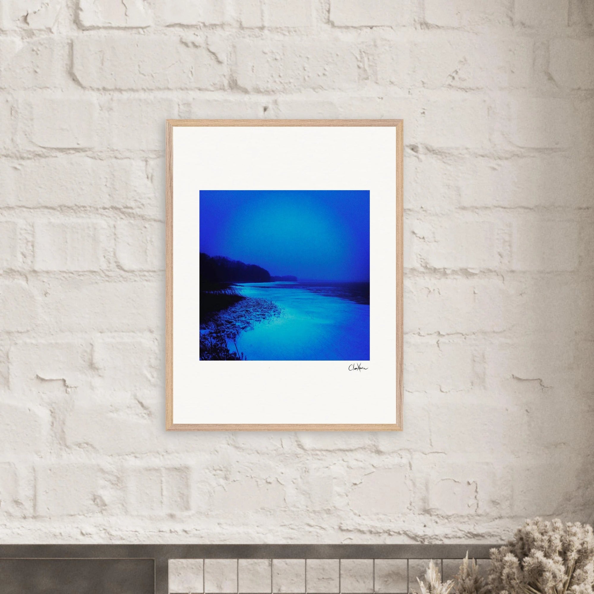 Nocturne Velvet Framed print 15x20 cm / 6x8″ White frame 2