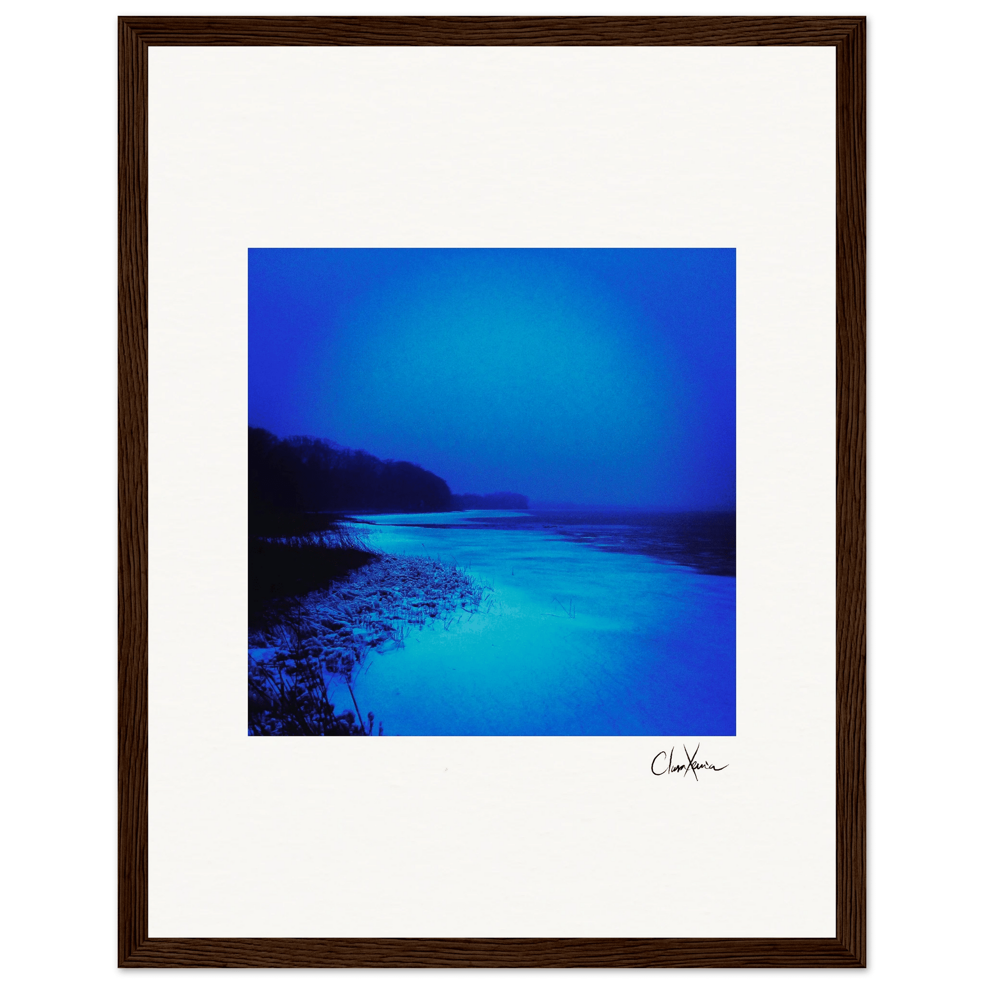 Nocturne Velvet Framed print 27x35 cm / 11x14″ Dark wood frame 34