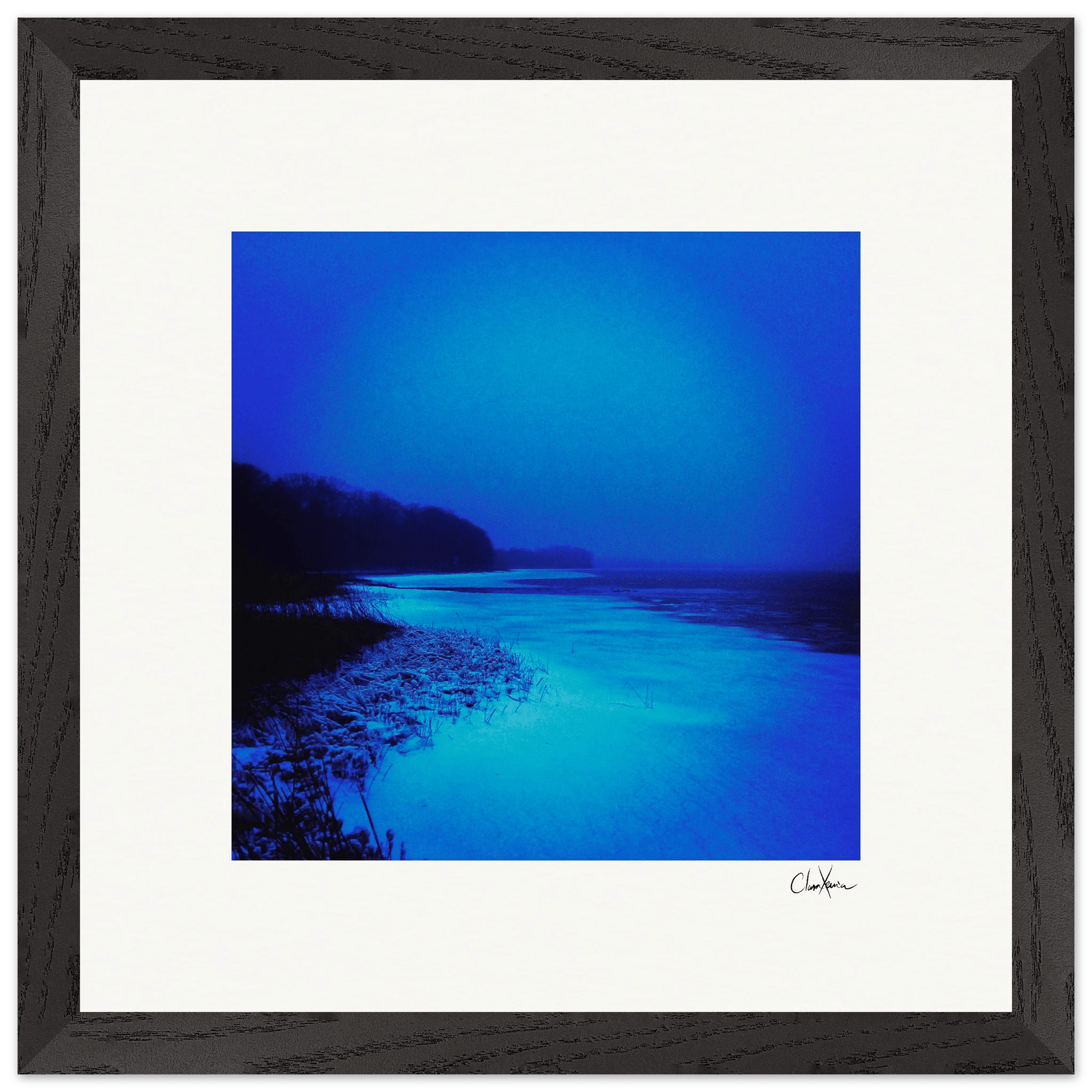 Nocturne Velvet Framed print 30x30 cm / 12x12″ Black frame 44