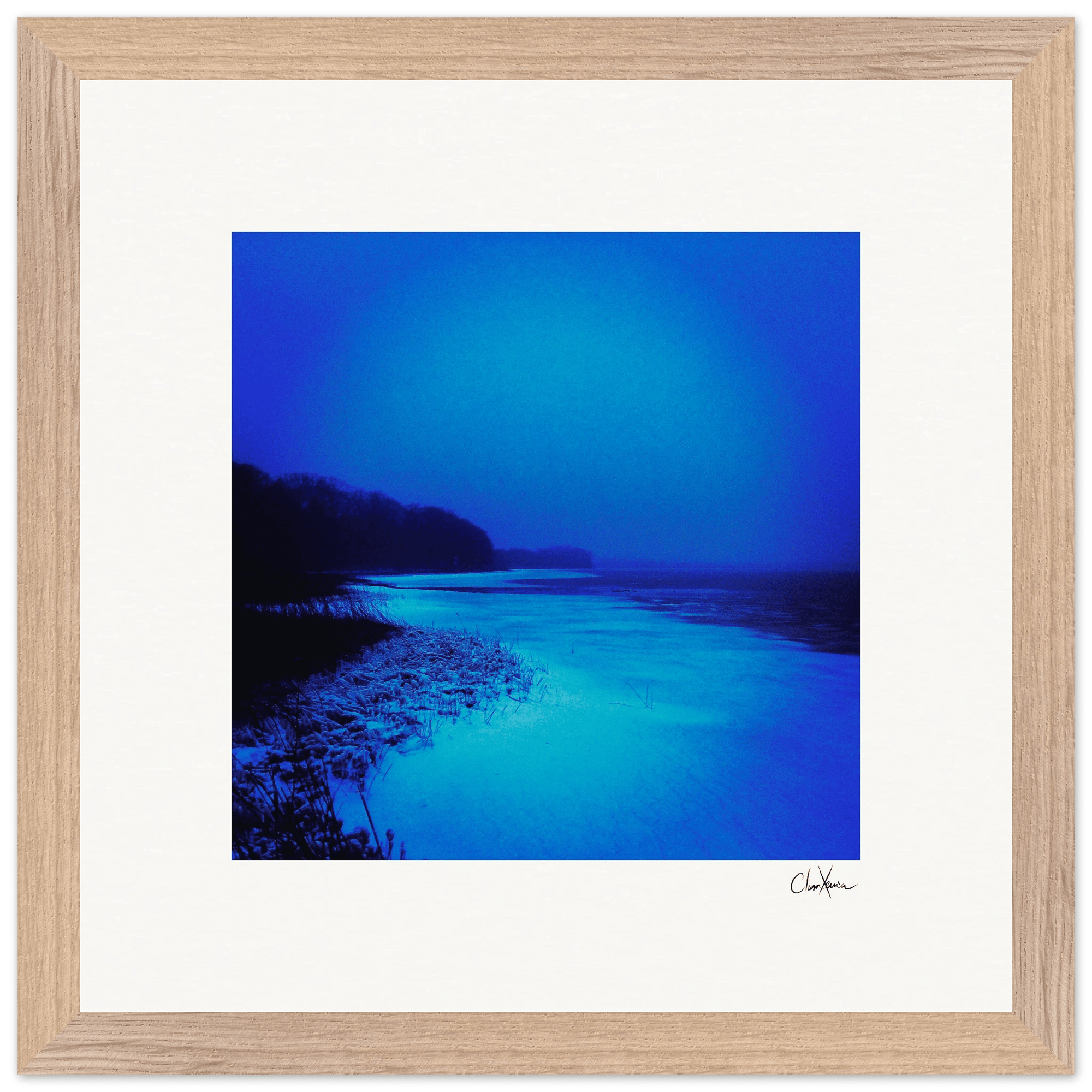 Nocturne Velvet Framed print 30x30 cm / 12x12″ Wood frame 20