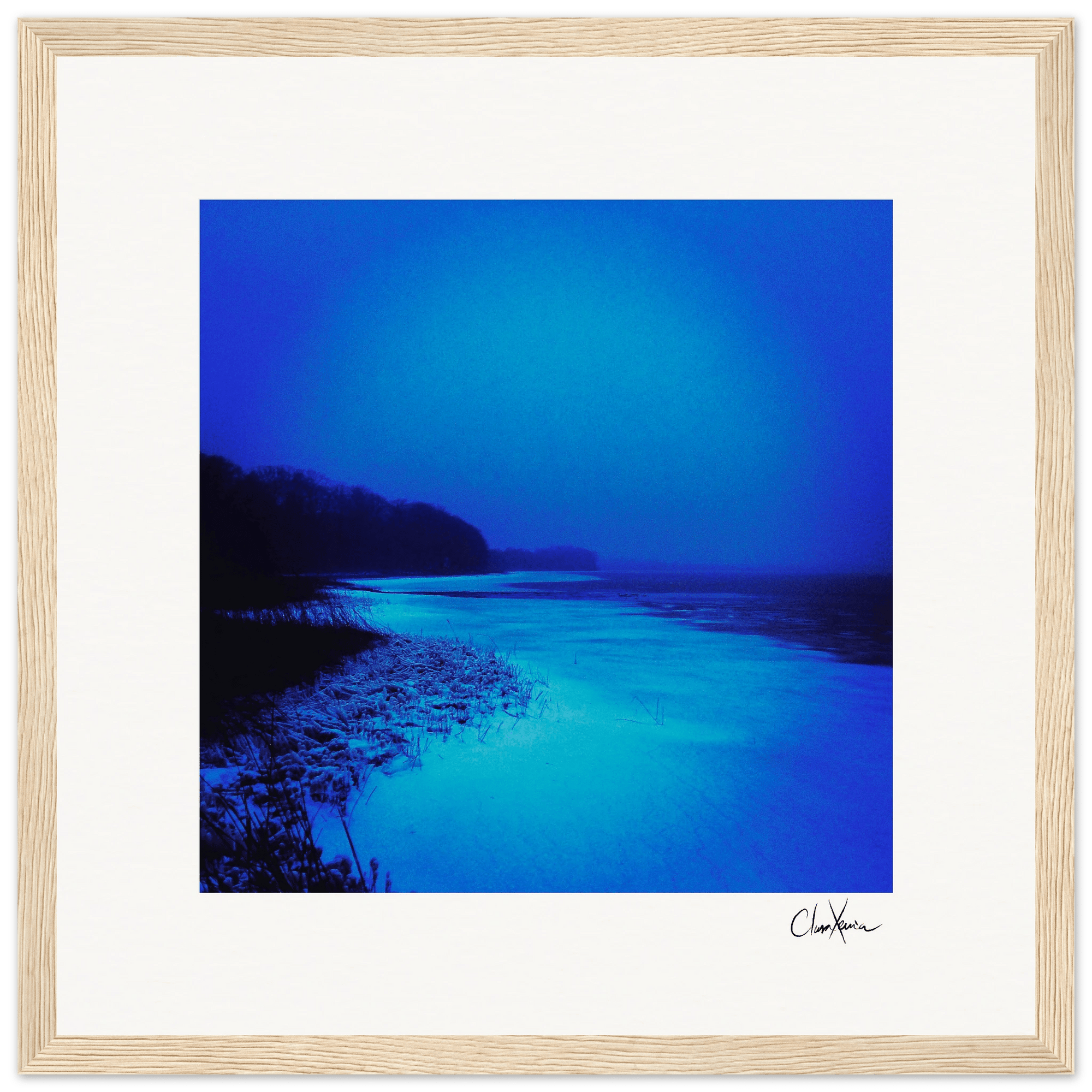Nocturne Velvet Framed print 30x30 cm / 12x12″ Wood frame 21