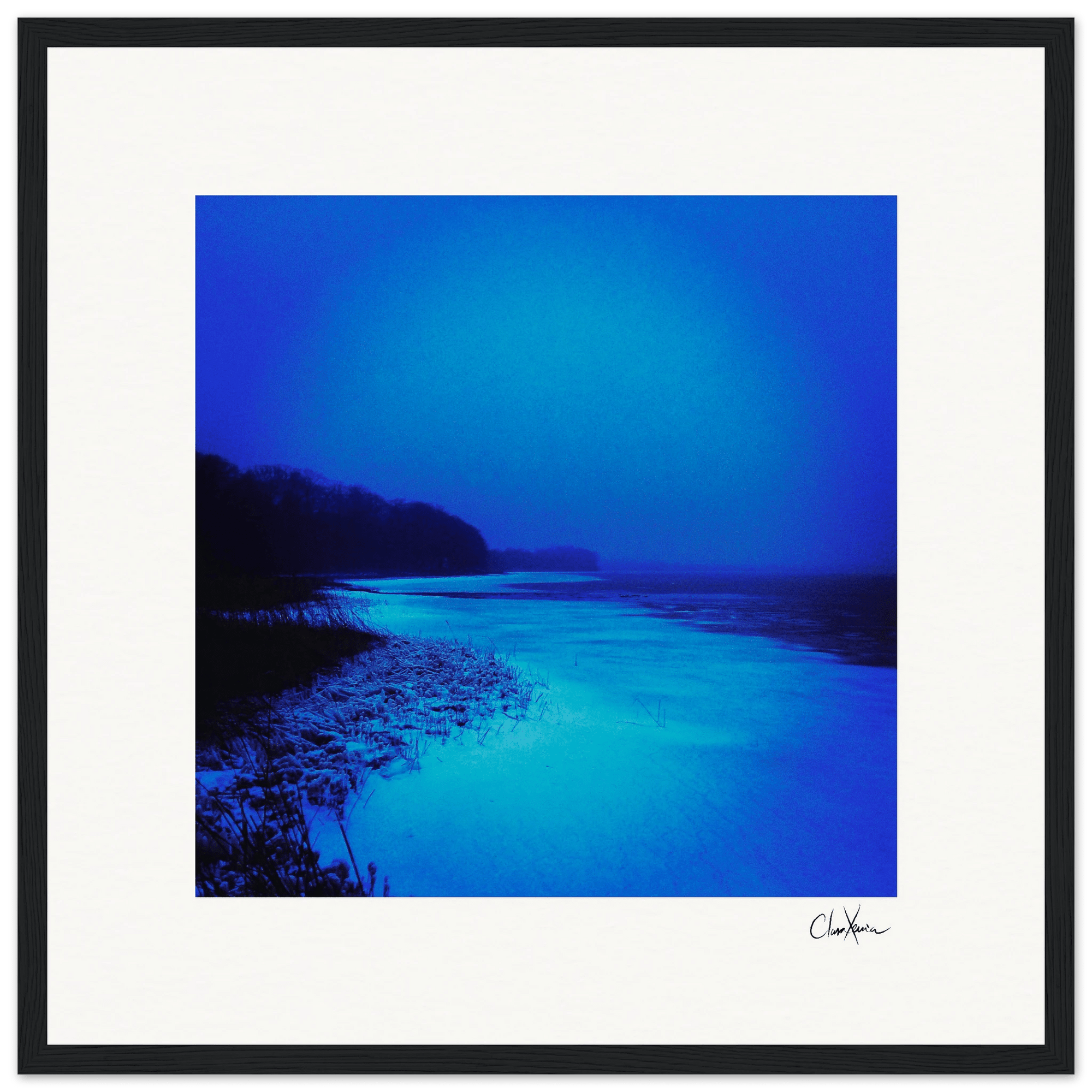 Nocturne Velvet Framed print 40x40 cm / 16x16″ Black frame 41
