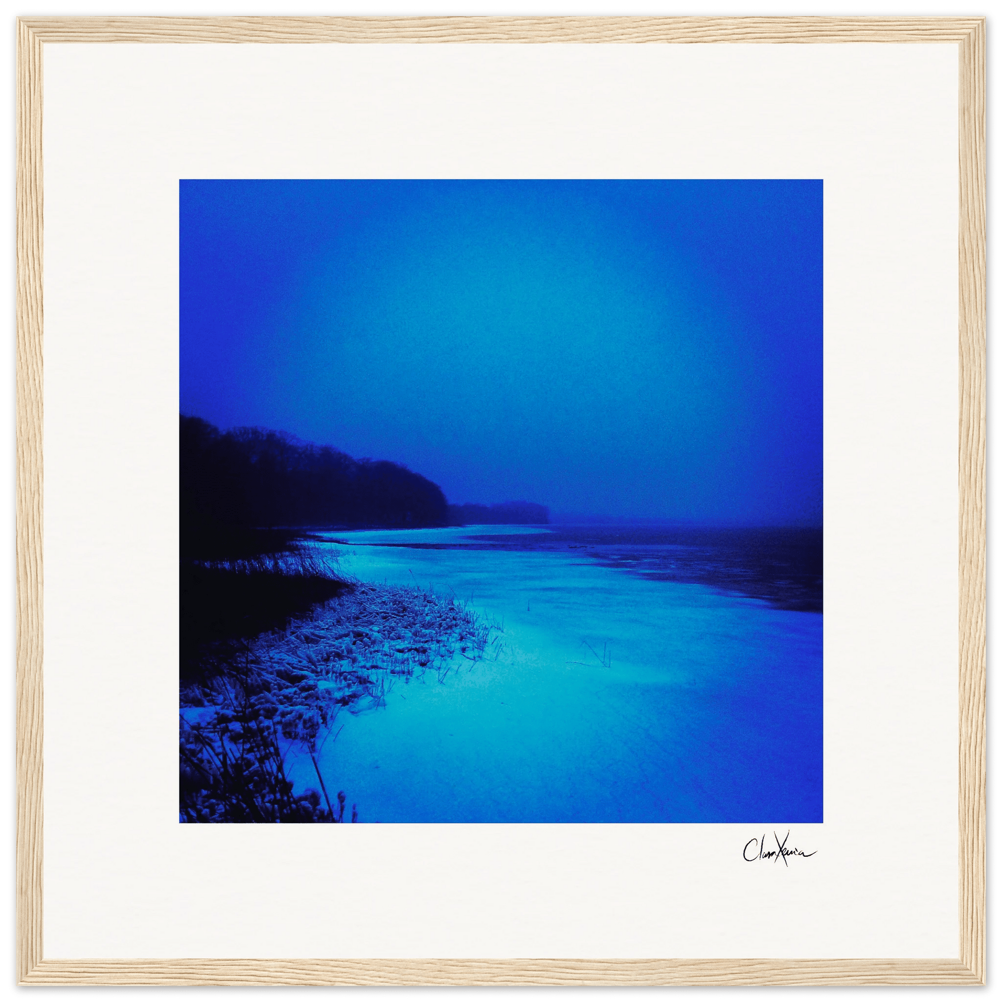 Nocturne Velvet Framed print 40x40 cm / 16x16″ Wood frame 23