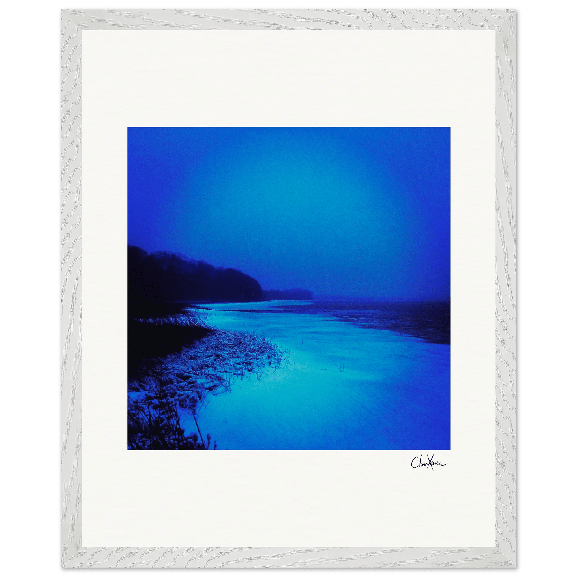 Nocturne Velvet Framed print 40x50 cm / 16x20″ White frame 15