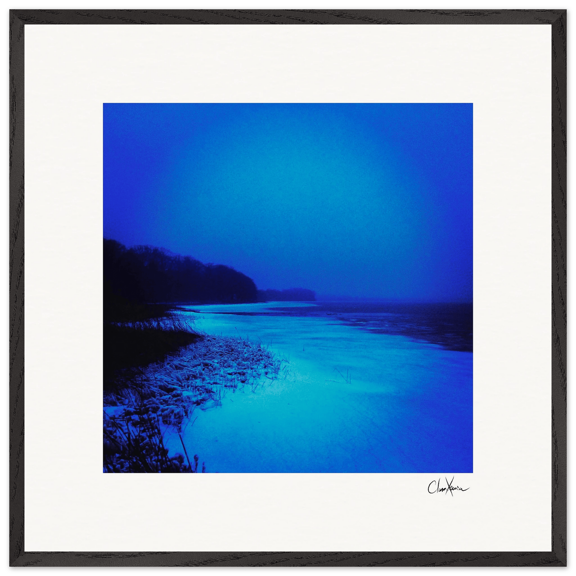 Nocturne Velvet Framed print 70x70 cm / 28x28″ Black frame 45