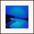 Nocturne Velvet Framed print 70x70 cm / 28x28″ Dark wood frame 32
