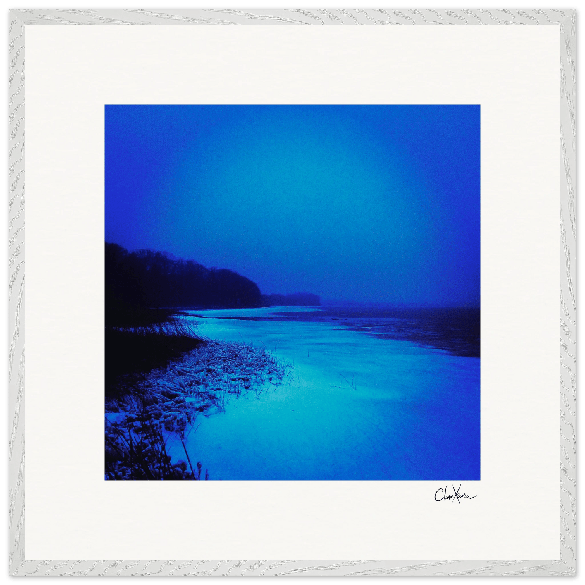 Nocturne Velvet Framed print 70x70 cm / 28x28″ White frame 14