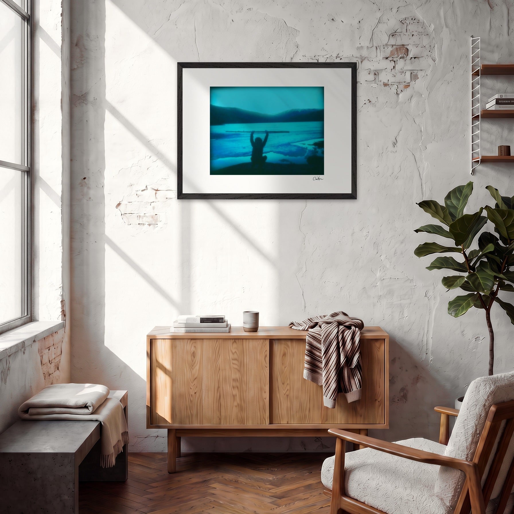 Northern Soul Framed print 60x80 cm / 24x32″ Black frame in interior