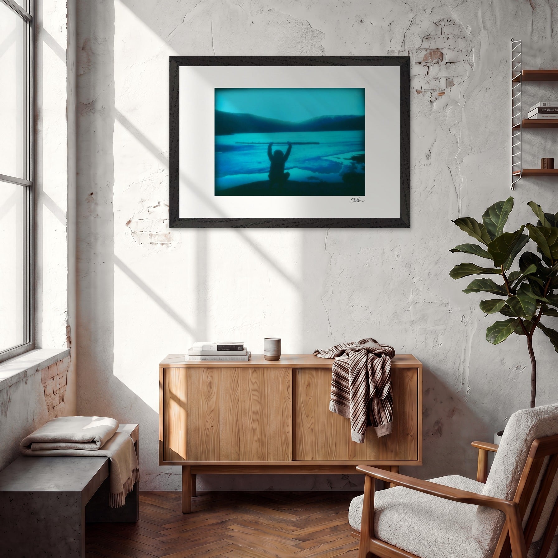 Northern Soul Framed print 70x100 cm / 28x40″ Black frame in interior