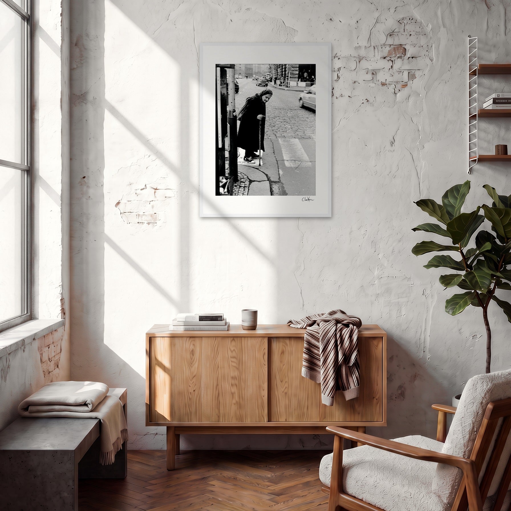 Old Star Framed print 60x80 cm / 24x32″ White frame in interior