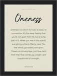 Oneness Word of Intention Framed print 13x18 cm / 5x7″ Black frame Linen paper