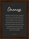 Oneness Word of Intention Framed print 13x18 cm / 5x7″ Dark wood frame Carbon paper
