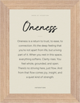 Oneness Word of Intention Framed print 13x18 cm / 5x7″ Wood frame Linen paper
